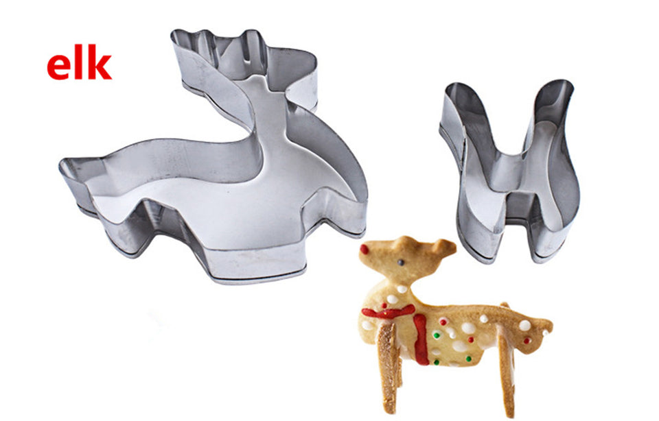 8pcs Stainless Steel 3D Christmas Cookie Cutter